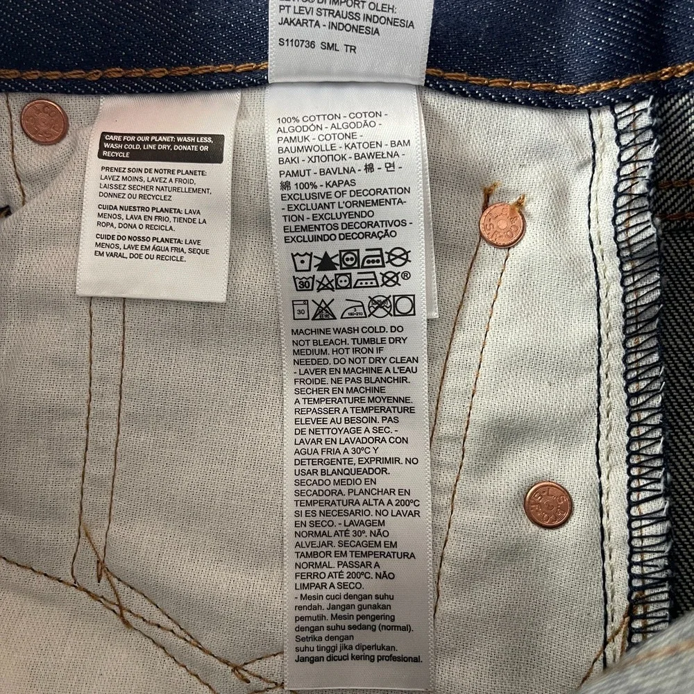 Levis Jeans Mens 30x32 Blue 501 Original Button Fly Shrink to Fit Dark Wash